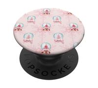 Globos De Nieve Arcos Navidad Rosa Patrón Coqueta Estética PopSockets PopGrip Adhesivo