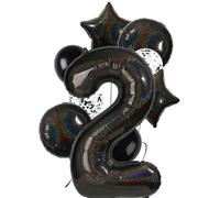 Globos de números negros láser de 40 pulgadas, globos de 2 dígitos de Mylar, aniversario, evento, celebración, graduaciones, niños y niñas, suministros de decoración de fiesta de segundo cumpleaños, 9