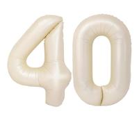 Globos de números para decoraciones de cumpleaños, globos de fiesta grandes de 40 pulgadas, globos de números de aluminio crema para niños y niñas, globos para suministros de fiesta