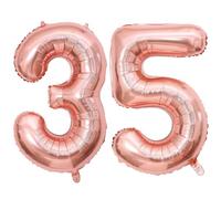 Globos de oro rosa de 40 pulgadas, 35 globos gigantes con el número 35, globos de oro rosa, globos de 35 cumpleaños, aniversario, eventos, suministros de decoración de fiesta