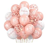 Globos de oro rosa para cumpleaños de 18 años, 30 unidades, decoración para 18 cumpleaños