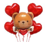 Globos de oso con forma de corazón rojo para el día de San Valentín, globos temáticos con texto en inglés "I Love You", decoración de San Valentín para el día más dulce, cumpleaños, aniversario