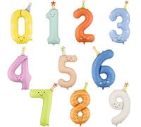 Globos de papel de aluminio con números del 0 al 9, decoración de cumpleaños para niños, globos con números, accesorios de fiesta