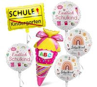 Globos de papel de aluminio para comienzo del colegio, decoración para niñas, bolsas de azúcar ABC, globos de helio, por fin para niños escolares, globos de hurra, escuela, guardería, comienzo