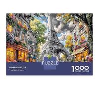 Globos de París 1000 Piezas Conjunto De Rompecabezas Complejo para Desafío Extremadamente Difícil Eiffel Tower Paris Street Adaptado para Después del Colegio Y Puzzles Mejor Calificados 52x38cm0pc
