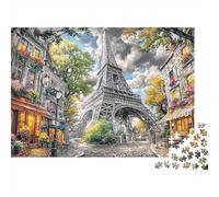 Globos de París Extra Thick Cardboard Arte de la Torre Eiffel Jigsaw Puzzle Bundle Stress Relief Indoor Leisure Gift for Family Puzzle Lovers Senior Jigsaw Fans 38x26cm/1000pcs