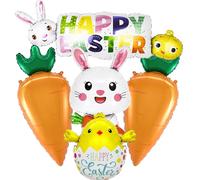 Globos de Pascua, conejo, conejo, globos de feliz Pascua, decoraciones de fiesta de conejo, baby shower, decoración temática de primavera