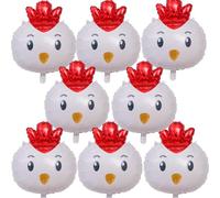 Globos de pollo para barbacoa, granja, fiesta de cumpleaños, 8 piezas, decoraciones temáticas de animales para boda, carnaval, cabina de fotos