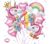 Globos de unicornio, decoración de cumpleaños, 4 años, unicornio, globos de cumpleaños