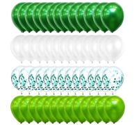 Globos de Verde,60pcs Selva Dinosaurio Globos de Fiesta, Globos de Helio, Globos de Látex Verde Blanco, para Bodas Decoraciones de Fiesta de Cumpleaños, Baby Shower Decoración (verde)