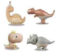 Globos Dinosaurio Cumpleaños, 4 XXL de Aluminio Mate