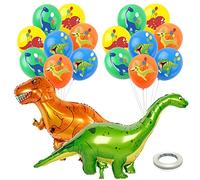 Globos Dinosaurios, 18 Piezas 3D Globo Dinosaurio Gigante Inflable con Globos De LáTex de Dinosaurios Globos de Dinosaurios Cumpleaños para Decoraciones de Fiesta de Cumpleaños Baby Shower
