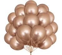 Globos Dorado Champagne Metálicos, 30 Globos de Látex de 12 Pulgadas de Oro MetáLico Helio con Cinta para Hombres Mujeres Niños Fiesta de Cumpleaños Boda Decoración de Graduacion Comunion Aniversario