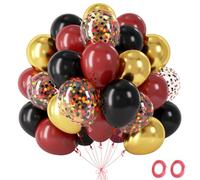 Globos Dorados y Negros Harry, 60 Piezas Globo de Color Burdeos Negros y Dorados con Globos Látex Confeti Metalizados Magos Potter, Helio Globo para Bautizo Cumpleaño Baby Shower Graduación,12 Pulgada