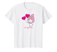 Globos en Forma de corazón - My Melody Camiseta, Niños, Blanco, 10 años