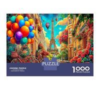 Globos en la Ciudad de Las Flores 1000 Piezas Puzzle Paisaje Rural Set De Puzzle, Cartón Premium - Antiestrés Y Decoración, Regalo para Mujeres Y Hombres, Entrena El Cerebro 52x38cm/1000pcs