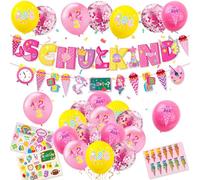 Globos Escolares, Guirnalda decorativa para inicio del curso escolar guirnalda de banderines, confeti, globos de papel de aluminio para niños y niñas