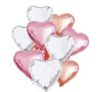 Globos Foil Corazón Color, 10 Globos Rosegold Rosa Oro Dorado con Forma de Corazón 45 cm Globos Corazón Color para Bodas, para Decoración Romántica San Valentín Decoración Fiesta de Cumpleaños