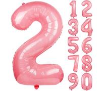 Globos gigantes de 40 pulgadas con el número 0 al 9 para decoración de fiesta de cumpleaños número 0-9 (rosa-8)