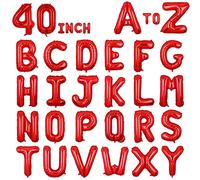 Globos gigantes de helio con letra M roja de 40 pulgadas, globo grande de mylar individual para decoración de fiesta de cumpleaños, suministro de decoración de baby shower (rojo M)