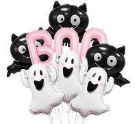 Globos Halloween, 9 piezas Globo de Aluminio Halloween Decoracion para Fiestas de Disfraces, Casas Embrujadas, Accesorios de Fiestas Decoración (Rosa A)