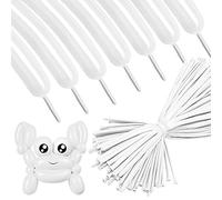 Globos largos blancos de 260Q, paquete de 100 globos mágicos largos de látex grueso, globos de animales para cumpleaños, bodas, Navidad, festivales, decoración de fiestas (globo blanco)