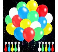 Globos Luminosos, wohot 25Pcs Globos con Luz Led, 12 Pulgadas, 5 Colores, Globo LED con Luce Brilla en la Oscuridad, Luminiscencia Continua Durante 16-24 Horas para Bodas, Cumpleaños, Veladas, Navidad
