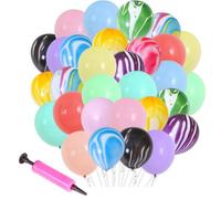 Globos Macaron Azul Rosa 100pcs Y Globos De Látex Arco Iris Tie Dye 100pcs,12 Pulgadas Macaron Globo Espesado De Látex Y Fiesta Suministros Para Cumpleaños, Decoración De Fiesta (Multi)