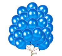 Globos metálicos azules de 5 pulgadas, decoración de fiesta de látex para cumpleaños, compromiso, boda, paquete de 50