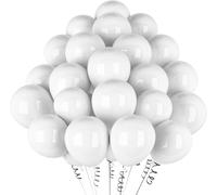 Globos Metálicos Blanco,50 Piezas 12 Pulgadas Globos Blanco Mate Cromado Metálicos Para Cumpleaños,Graduaciones, Fiesta,Boda Decoración