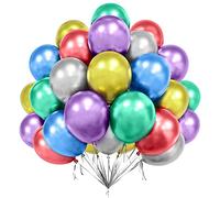 Globos Metálicos Multicolores, 50 Globos Multicolores 12 Pulgadas, Globos Látex Brillante, Globos Metálicos Cromados Gruesos Para Globos De Fiesta Cumpleaños, Compromisos Boda Baby Shower
