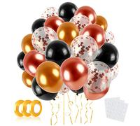 Globos Metálicos Oro Rosa,60 Pcs 12 Pulgadas Negro y Oro Rosa Látex Helio Globo de Confeti Guirnalda Arco Kit Para Cumpleaños Compromiso Boda Baby Shower Nupcial Festivales Decoraciones de Fiesta