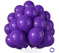 Globos Morados, 100 Piezas Globos Cumpleaños Violeta Mate Púrpura Oscuro, Globo Elio para Fiesta Cumpleaños Baby Shower Carnaval Halloween Graduación Navidad Compromisos Eventos Festivos,12 Pulgadas