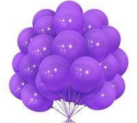 Globos Morados, 30 Globos de Látex de 12 Pulgadas de Globos Morados Mate Helio con Cinta para Niñas Mujeres Niños Fiesta de Cumpleaños Boda Decoración Baby Shower Compromiso Aniversario Graduación