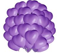 Globos morados en forma de corazón de 10 pulgadas, paquete de 30 globos románticos para bodas, aniversarios, fiestas, propuestas de San Valentín, despedida de soltera, decoración de fiesta de boda.