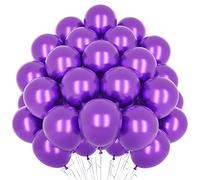 Globos Morados Metálicos, 50 Globos Morados 12 Pulgadas, Globos Látex Brillante, Globos Metálicos Cromados Gruesos Para Globos Fiesta Cumpleaños Morados Bodas Compromisos Baby Shower Decoración Fiesta