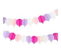 Globos morados y rosas para decoración de fiesta de cumpleaños para niños, adultos y niñas, guirnaldas de papel coloridas 3D, paquete de 3, 3 m de longitud, hechos por Talking Tables