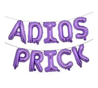 Globos multicolor Adios Prick de 16 pulgadas, decoración de fiesta de ruptura | Globos de divorcio AF divorciados (ADIOS PRICK morado)