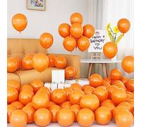 Globos Naranja, 50 Globos Látex 5 Pulgadas de Globos Naranjas Mate Helio con Cinta para Hombres Mujeres Niños Fiesta de Cumpleaños Halloween Decoración de Festival Baby Shower Boda Picnic Nochevieja