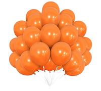 Globos Naranjas, 50 Globos de Látex de 12 Pulgadas, Globos de Látex Naranja Mate para Fiestas de Cumpleaños Temáticas Naranjas, Bodas, Baby Shower, Festivales de Halloween, Decoraciones de Aniversario