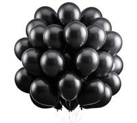 Globos Negro, 100 Piezas Globos de Látex Negro, 10 Pulgadas Globo Cumpleaños Negros, Negros Guirnalda de globo para Cumpleaños Fiesta Baby Shower Bodas Bautizo Graduación Decoración Fiesta