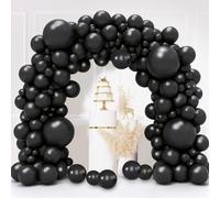 Globos Negros, 130 piezas Guirnalda Globos Cumpleaños Negros, 18 12 10 5 Pulgadas Kit Arco Globos para Cumpleaños Bodas Graduacion Aniversarios Comunion Baby Shower Fiesta Decoracion