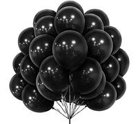 Globos Negros, 30 Globos Látex de 12 Pulgadas Globos Negro Mate Helio con Cinta para Niñas Mujeres Niño Decoración Fiesta de Cumpleaños Decoraciones de Graduación Boda Halloween Nochevieja Aniversario