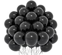 Globos Negros, 50 Piezas 12 Pulgadas Globos Negros Mate, Globos Negros Para Mujeres Niñas Niños Para Fiesta Cumpleaños Con Temática Negra Propuesta Graduación Baby Shower Decoración Aniversario Boda