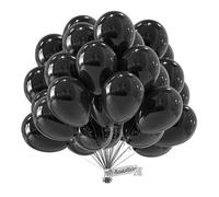 Globos Negros Orgánico • 50 Piezas • Hecho en Europa • Globos Ecológicos premium • 100% Látex Natural • Biodegradable • Ø34 cm • Globos Cumpleaños • Clima neutro • Globos de Colores