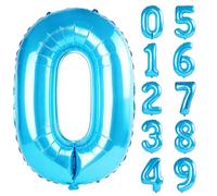 Globos numéricos 0 de 40 pulgadas para decoraciones de fiesta de cumpleaños, globos digitales grandes del número 0 de joyería 0 a 100 para niñas, niños e hija, hijo, globos de números de aluminio de