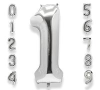 Globos Numeros Cumpleaños 1 Plateado: 40 Pulgadas Plateados Globo 1 Años Cumpleaños Gigante Grandes Decoración de Fiesta Para Aniversario Graduación Decoraciones