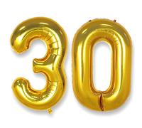 Globos Numeros Cumpleaños 30 Dorado: 40 Pulgadas Dorados Globo 30 Años Cumpleaños Gigante Grandes Decoración de Fiesta Para Aniversario Graduación Decoraciones