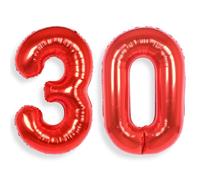 Globos Numeros Cumpleaños 30 Rojo: 40 Pulgadas Rojos Globo 30 Años Cumpleaños Gigante Grandes Decoración de Fiesta Para Aniversario Graduación Decoraciones
