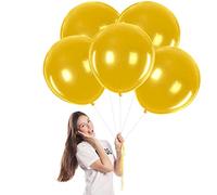 Globos Oro 18 Pulgadas,5 Globos de Helio Oro Mate,Globos de Látex Oro Balloons para Party Decoration,Cumpleaños,Revelación de Género,Despedida de Soltera,Bautizos Comunion Baby Shower